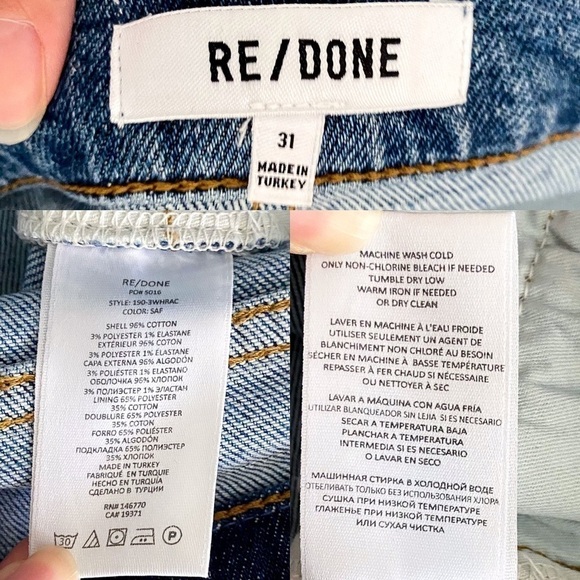 Re/Done Jeans 90s HR Ankle Crop Button Fly Seventies AF 31 NWT - Picture 4 of 7